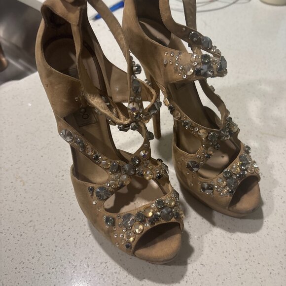Beige Jimmy Choo Platform Heels - Picture 1 of 6